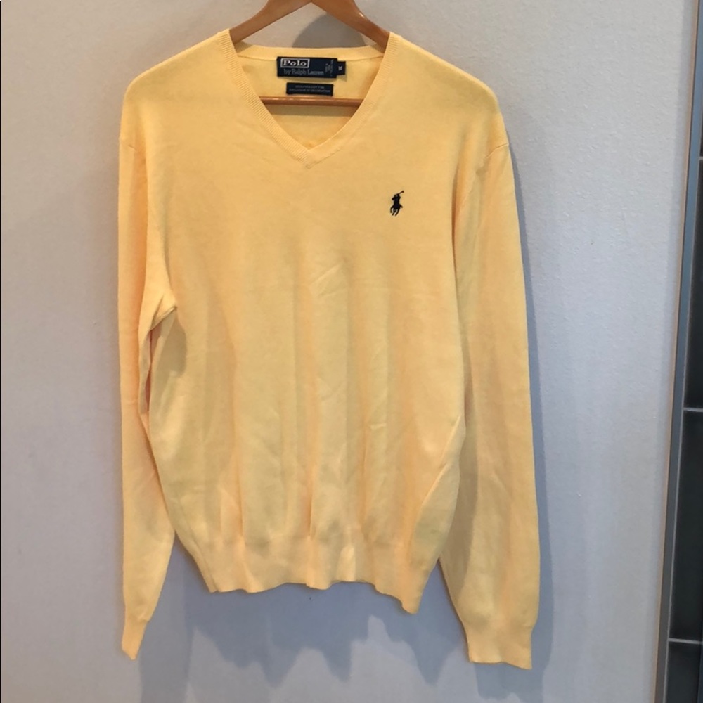 Yellow v neck Ralph Lauren sweater